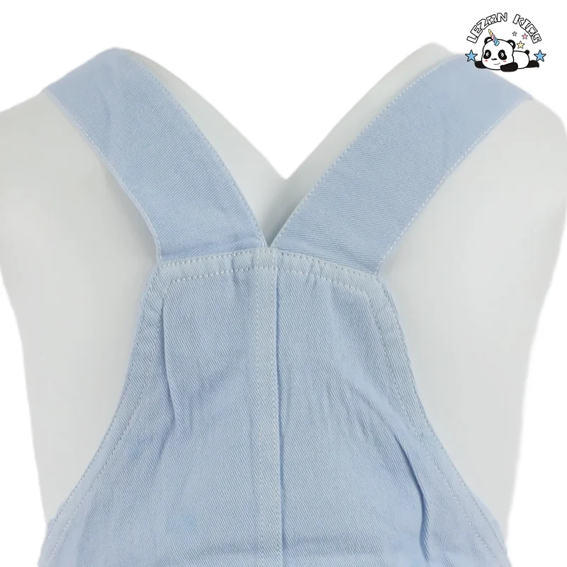 LEZONKIDS - Vestido infantil de jeans com tingimento colorido personalizado de 2024, vendido superior, rosa e azul, para meninas de 2-14T